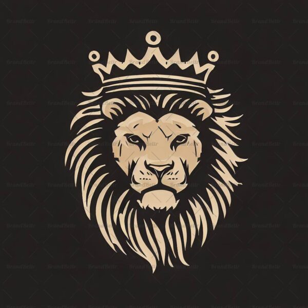 Majestätischer Löwe und Krone